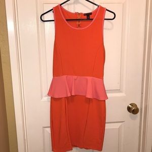 Teen Vogue Orange & Pink Peplum Pencil Dress